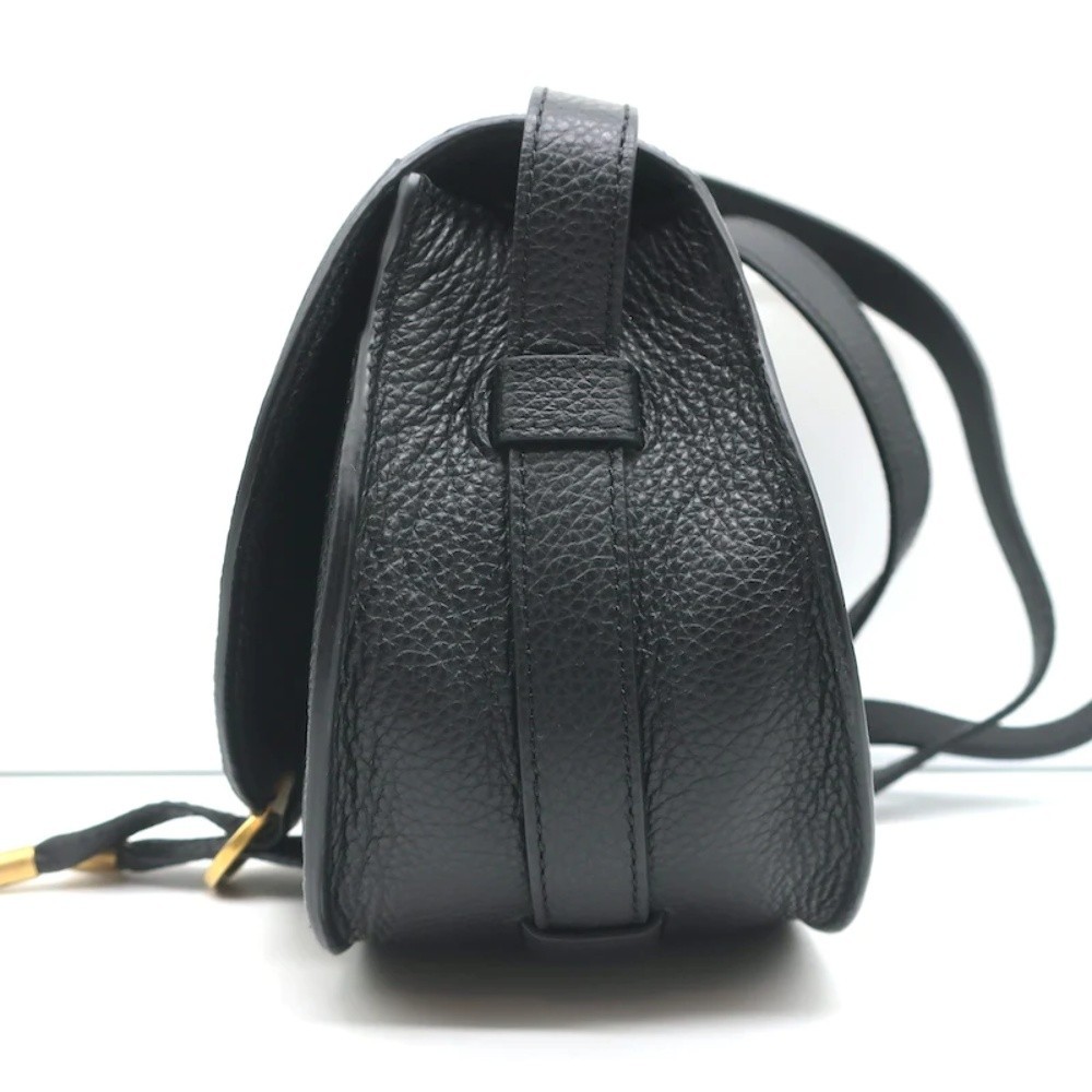 Chloe Marcie Small Saddle Bag Black Grained Leather Crossbody NEW - Picture 5 of 10